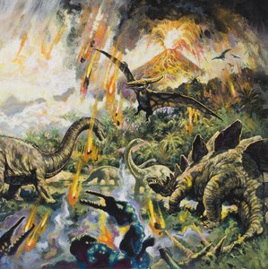 Dinosaurier und Vulkane