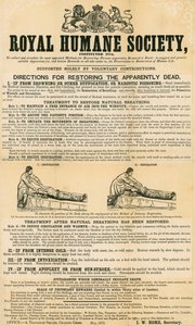 Anweisungen zur Wiederbelebung scheinbar Toter; herausgegeben von der Royal Humane Society, Mai 1872 von English School