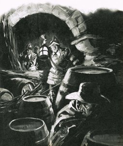 Entdeckung von Guy Fawkes und der Pulververschwörung von English School