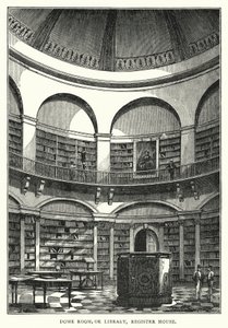 Kuppelraum oder Bibliothek, Register House (Stich) von English School