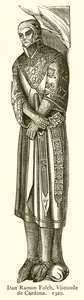 Don Ramon Folch, Vizegraf von Cardona. 1320 von English School