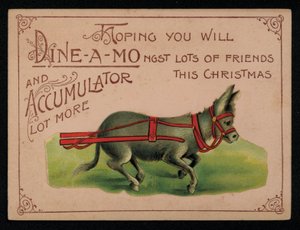 Esel und Weihnachtsbotschaft, Grußkarte von English School