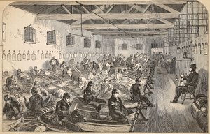 Schlafsaal im Coldbath Fields-Gefängnis, Illustration aus The Criminal Prisons of London and Scenes from Prison Life von Henry Mayhew und John Binny, veröffentlicht 1862 von English School