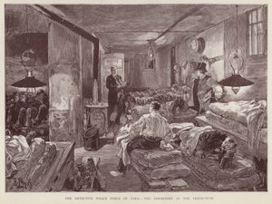 Schlafsaal in der Polizeipräfektur von Paris, Frankreich von English School