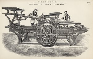 Doppelzylinder-Greifmaschine, aus der Nationalen Enzyklopädie, veröffentlicht von William Mackenzie, London, Ende des 19. Jahrhunderts von English School