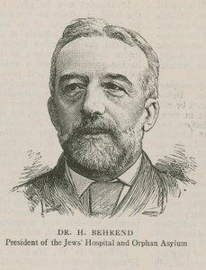 Dr. H Behrend, Präsident des jüdischen Krankenhauses und Waisenhauses von English School