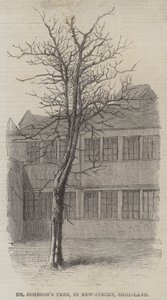 Dr. Johnsons Baum in der New-Street, Shoe-Lane (Stich) von English School