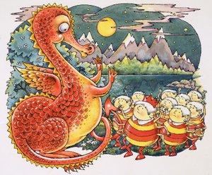 Drache von außerirdischen Kreaturen angesprochen