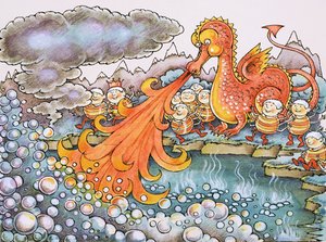 Drache speit Feuer