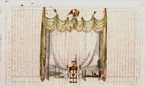 Salonfenstervorhang und Arbeitstisch, Tafel 104 aus Ackermann