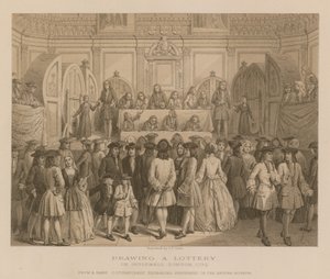Ziehung einer Lotterie in der Guidhall, London, 1739 von English School