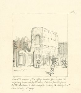 Zeichnung der Überreste von Old Newgate von English School