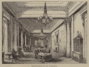 Salon im Athenaeum Club, London (Gravur) von English School