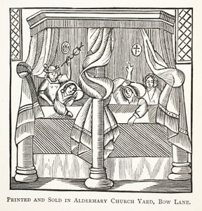 Träume und Muttermale, Illustration aus Chap-books of the Eighteenth Century von John Ashton, veröffentlicht 1882 von English School