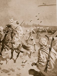Abwurf von Flugblättern auf die Araber während des Italo-Türkischen Krieges, 1911-12