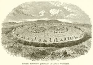 Druidische Denkmäler (restauriert) in Abury, Wiltshire von English School