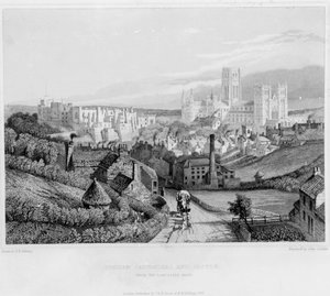 Durham Kathedrale und Schloss von Newcastle Road, 1841 von English School