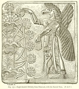 Adlerköpfige Gottheit aus Nimrud, mit dem heiligen Baum