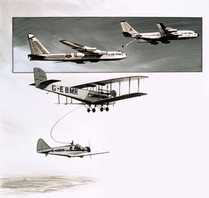 Frühe Luftbetankung für eine Handley Page W10 von English School