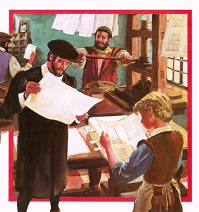 Frühe Druckerpresse von English School