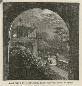 Ostflügel bei Mondschein, vom Fenster des Bildersaals, Holland House von English School