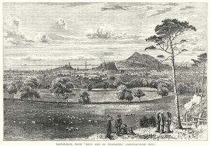 Edinburgh, von "Rest and Be Thankful" Corstorphine Hill (Gravur) von English School