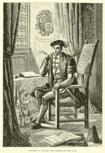 Eduard VI. schreibt das Tagebuch seines Lebens von English School