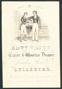 Edward Watts, Schneider und Wollwarenhändler, Visitenkarte von English School