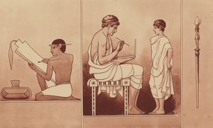 Ägyptischer Schreiber und griechischer Schuljunge von English School