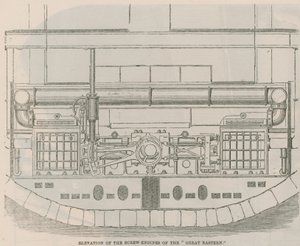 Aufriss der Schraubenmaschinen der Great Eastern von English School