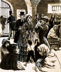 Elizabeth Fry wurde nach einem Besuch im Newgate-Gefängnis eine Verfechterin der Gefängnisreform