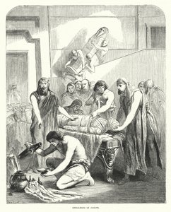 Einbalsamierung von Joseph (Gravur) von English School