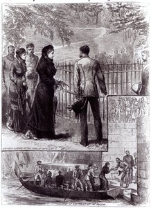 Kaiserin Eugenie besucht das Grab von Napoleon I. auf St. Helena, 1880 von English School