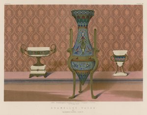 Emaillierte Vasen von Barbedienne, Paris
