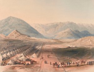 Lager der Kandahar-Armee unter General Nott vor den Mauern von Kabul von English School