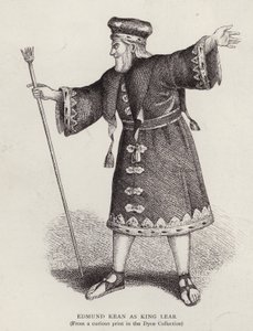 Der englische Schauspieler Edmund Kean in der Titelrolle in Shakespeares König Lear von English School
