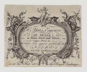Siegelgraveure, H Yates, Visitenkarte von English School