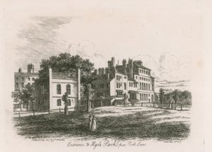 Eingang zum Hyde Park von der Park Lane, London von English School