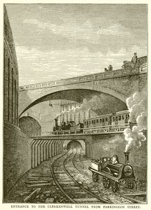 Eingang zum Clerkenwell Tunnel von der Farringdon Street von English School