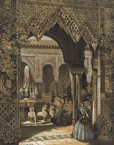 Eingang zum Löwenhof, der Alhambra-Hof, Crystal Palace, Sydenham, London von English School