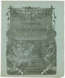 Eintrittskarte zu den Royal Surrey Gardens, Walworth, Surrey von English School