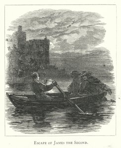 Flucht von Jakob II. (Gravur) von English School