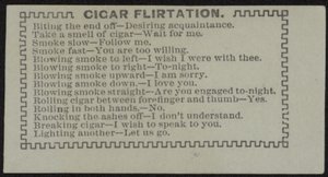 Begleitkarte mit dem Titel Zigarrenflirtation von English School