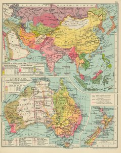 Europa in Asien bis 1914. Australische Erkundung und Besiedlung (Farblithografie) von English School