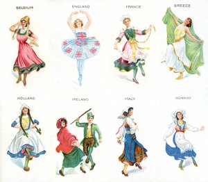 Europäische Tänzer, Zigarettenbilder, 1915