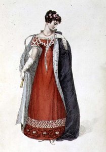 Abendkleid oder Ballkleid, Modeplatte aus Ackermann