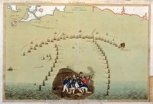 Unvergessliche Schlacht vor Kap Trafalgar, 21. Oktober 1805, veröffentlicht von Laurie & Whittle, 12. Dezember 1805