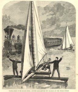 Spannendes Rennen zwischen zwei Eisseglern und dem Chicago Express von English School