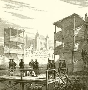 Hinrichtung von Lord Derwentwater auf dem Tower Hill, 1716 von English School