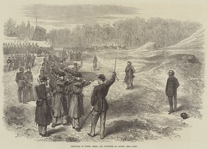 Hinrichtung von Rossel, Ferre und Bourgeois in Satory, nahe Paris von English School